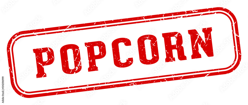 popcorn stamp. popcorn rectangular stamp on white background popcorn stamp. popcorn rectangular stamp on white background