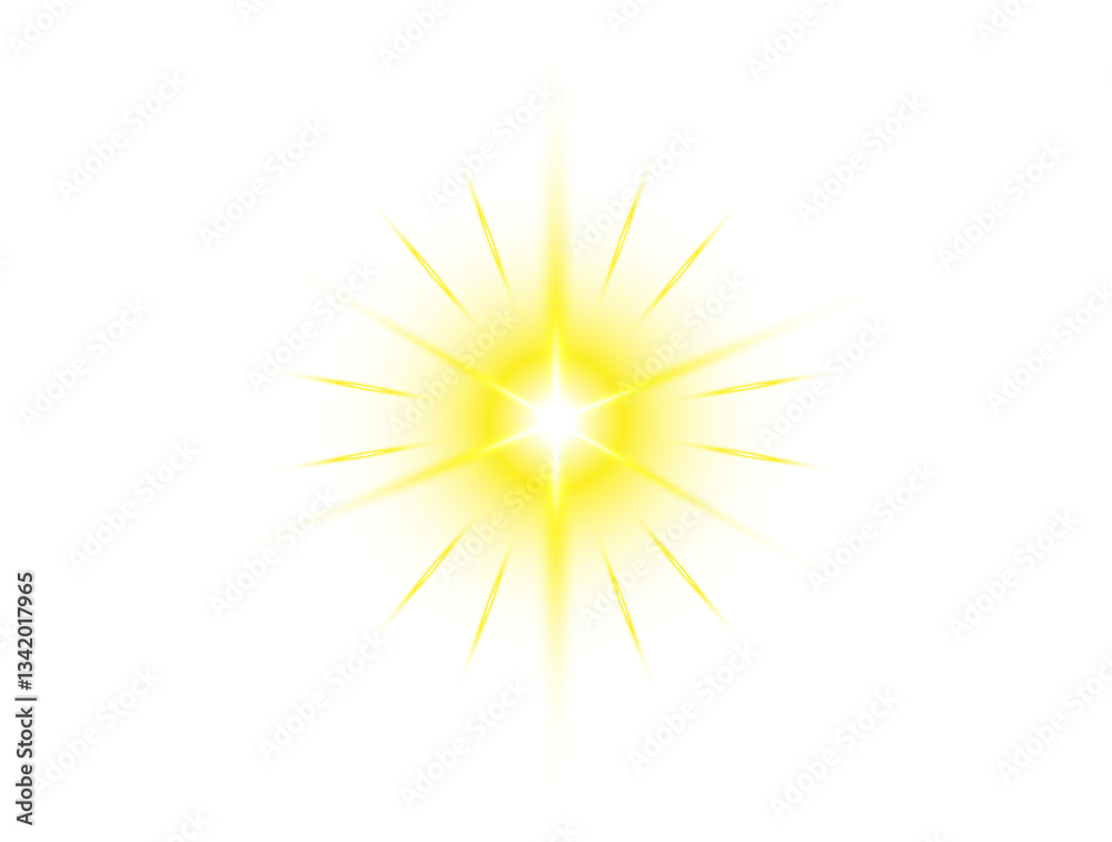 Obraz premium Shining Sunburst and Light Reflection Isolated PNG