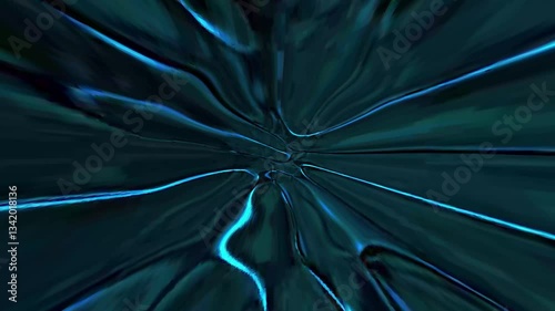 showcases a thrilling visual of a high-speed journey through a cosmic vortex, with glowing blue and green light streaks spiraling in a dark, infinite space. It evokes the sensation of traveling throug