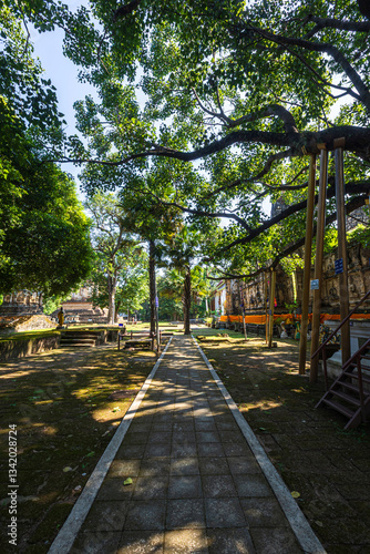 Wat Chet Yot or Wat Photharam Maha Wihan, seven pagoda temple It is a major tourist attraction in Chiang Mai, Thailand.with evening,Temple in Chiang Mai.