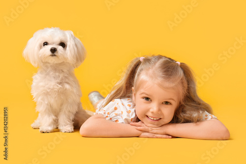 Cute little girl with Malte...