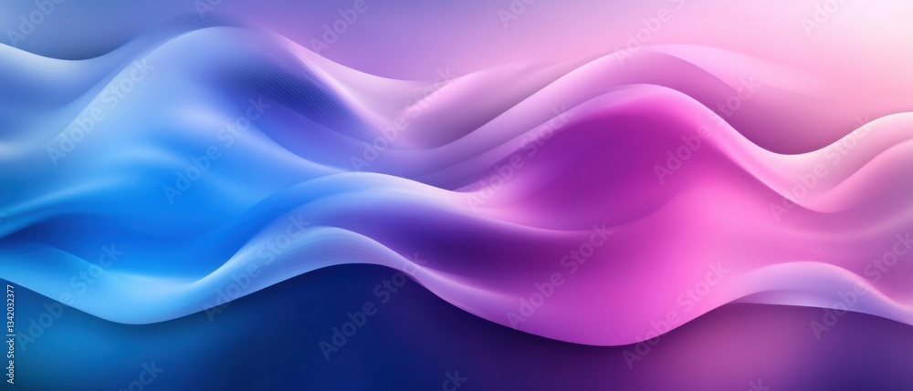 Obraz premium Abstract fluid wave background in vibrant blue and pink gradient colors Concept of modern design, smooth texture, and dynamic flow