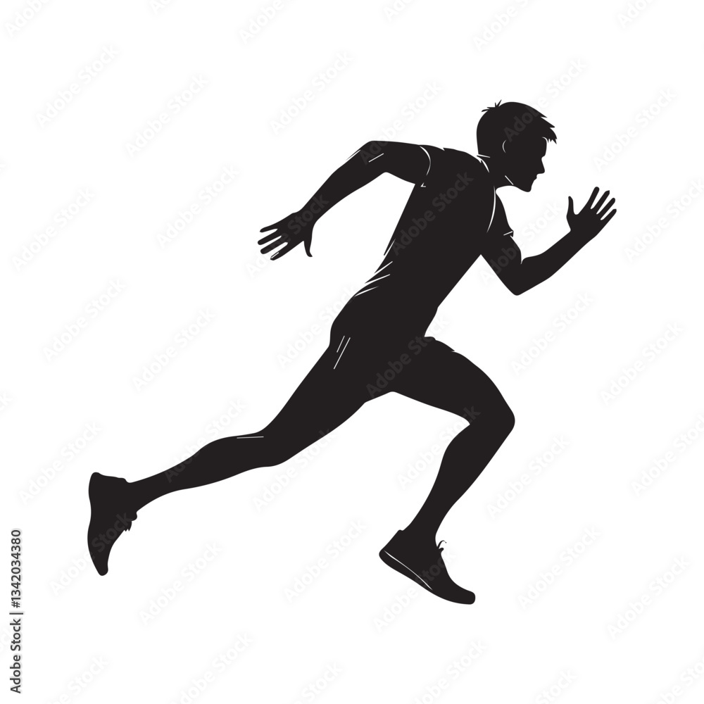 Fast Runner Silhouette Pose Fast Runner Silhouette Pose
