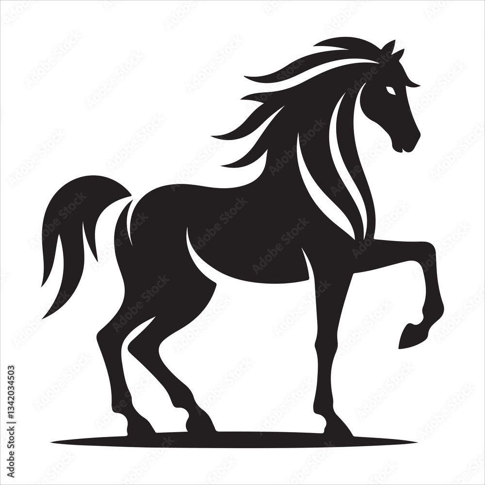 Obraz premium black silhouette of a standing horse