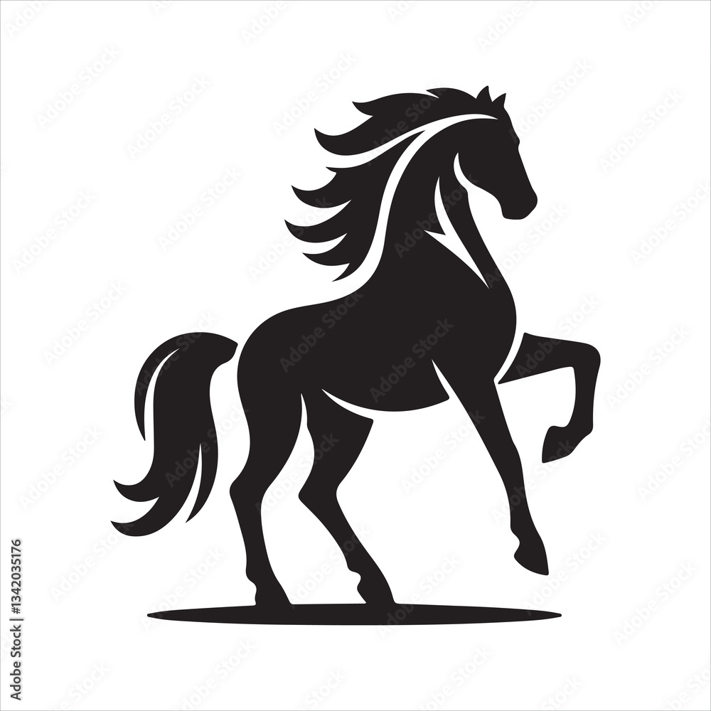 Obraz premium black silhouette of a standing horse