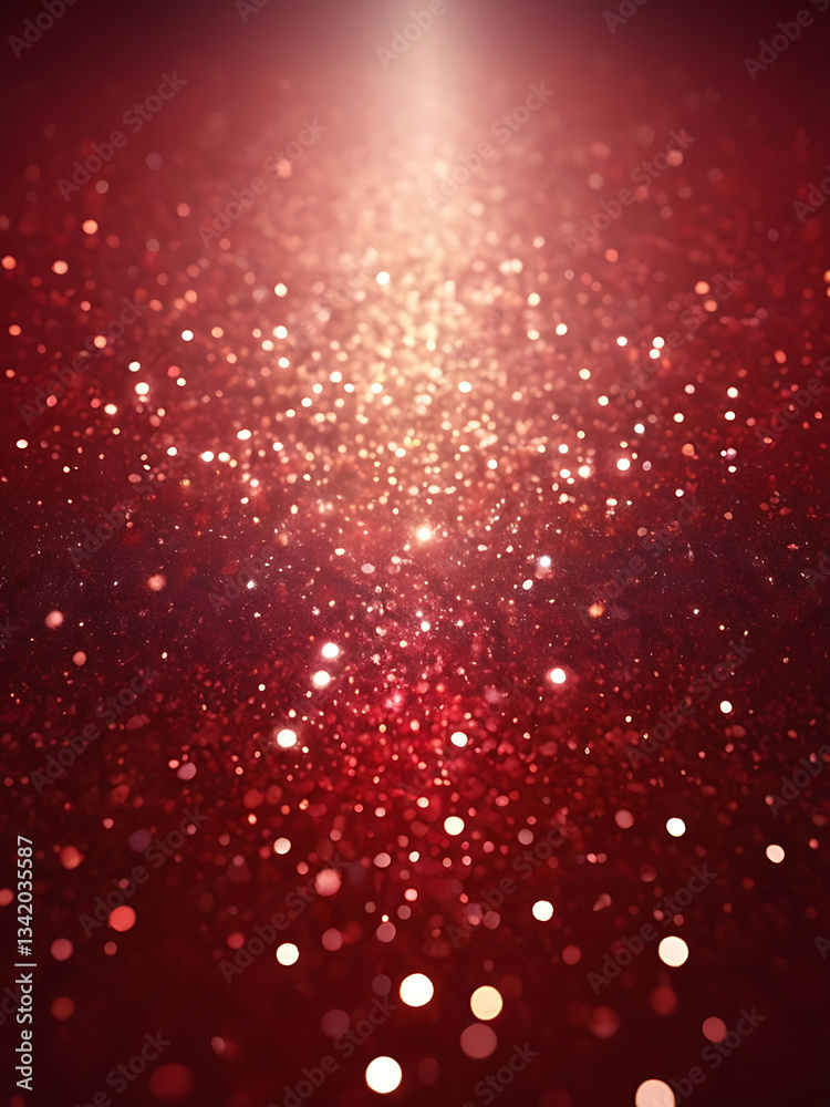 Obraz premium Deep Red and Gold Glitter Bokeh Background – Luxurious Sparkling Light Effect
