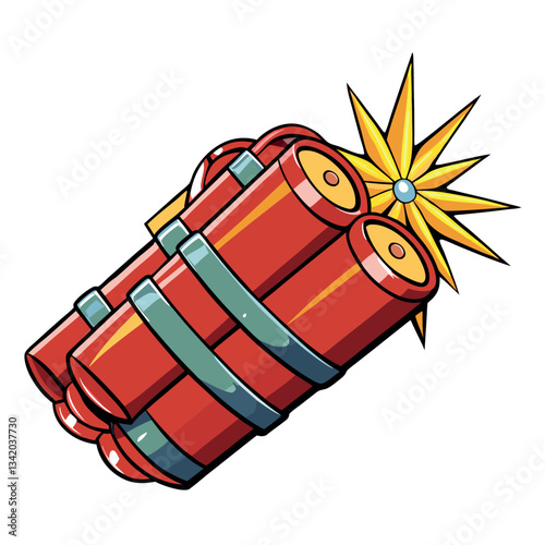 Explosives minimalist design with a white background. 