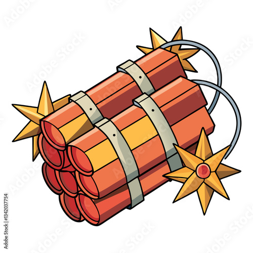 Explosives minimalist design with a white background. 