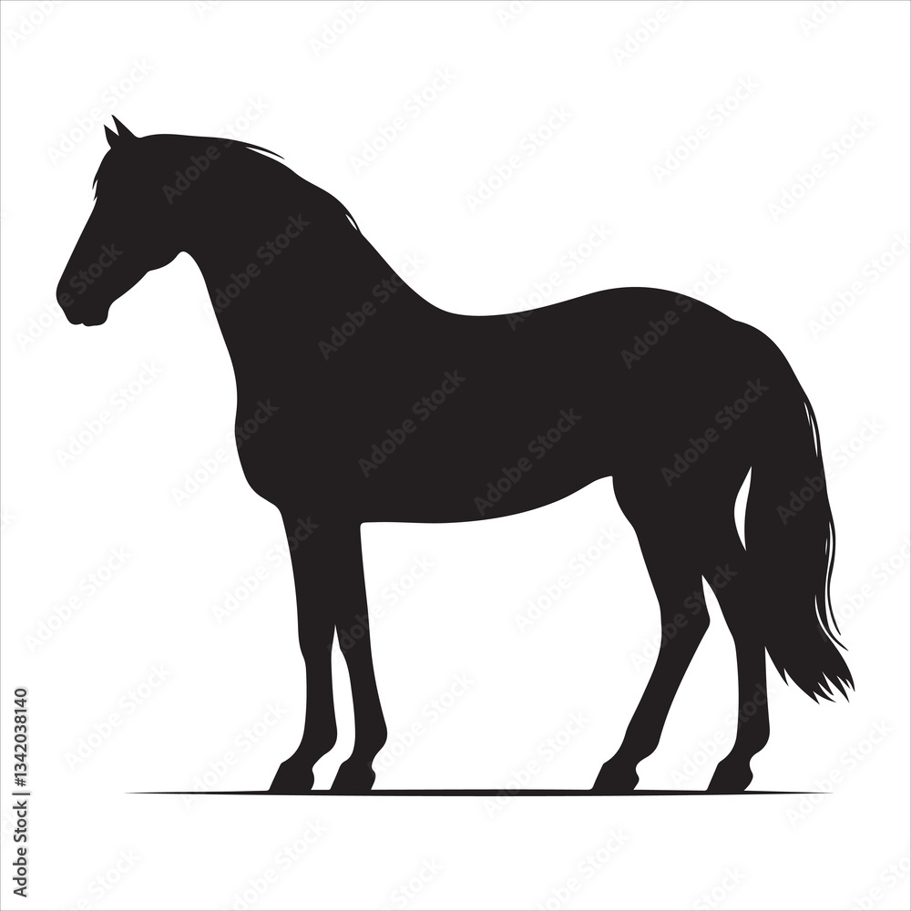 Obraz premium black silhouette of a standing horse
