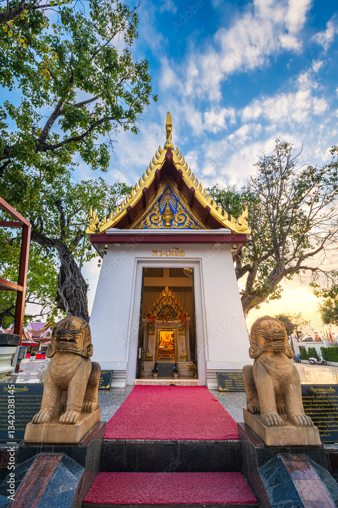 Completeness after landscaping in front of Wat Phra Si Rattana Mahathat to as Wat Yai is a Buddhist temple It is a major tourist Phitsanulok,Thailand