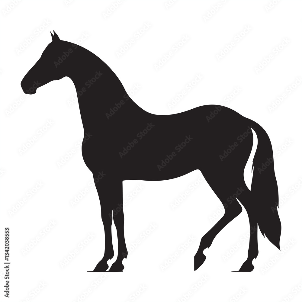Obraz premium black silhouette of a standing horse