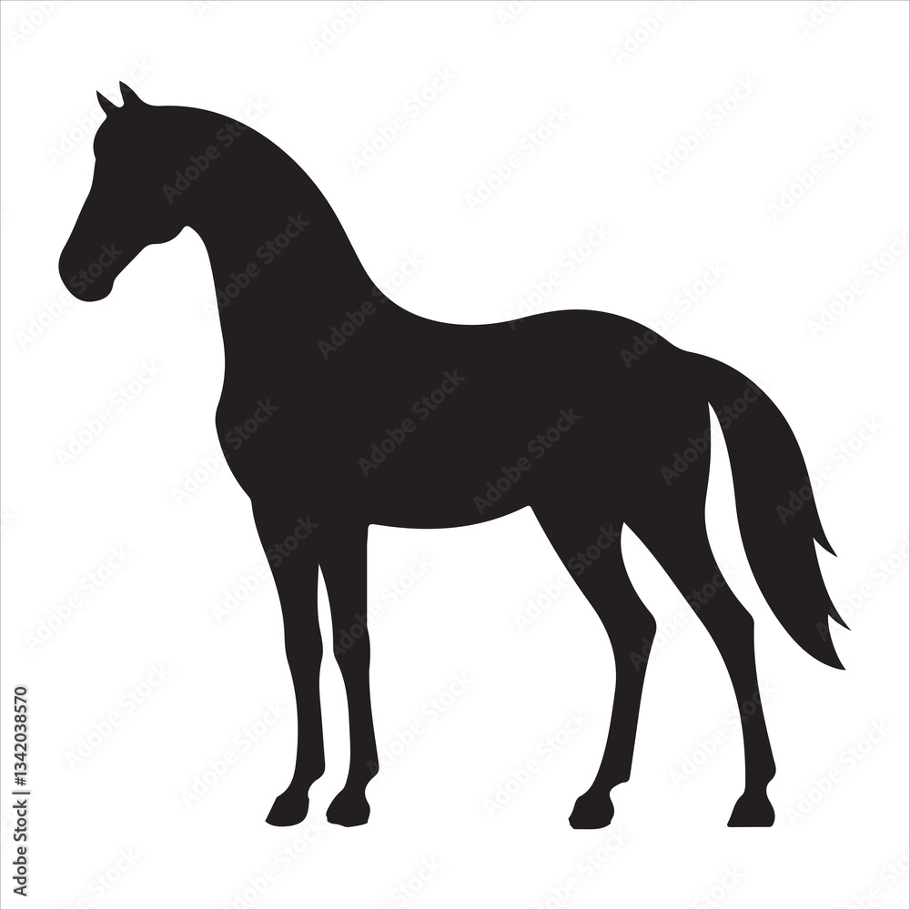 Obraz premium black silhouette of a standing horse