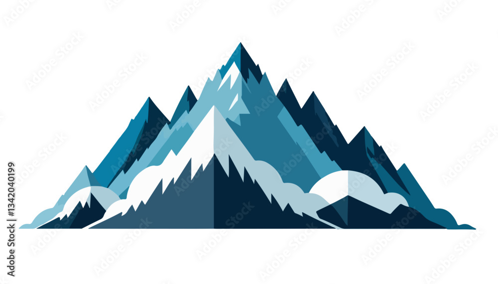 Fototapeta premium Stylized Wilderness View with Colorful Peaks