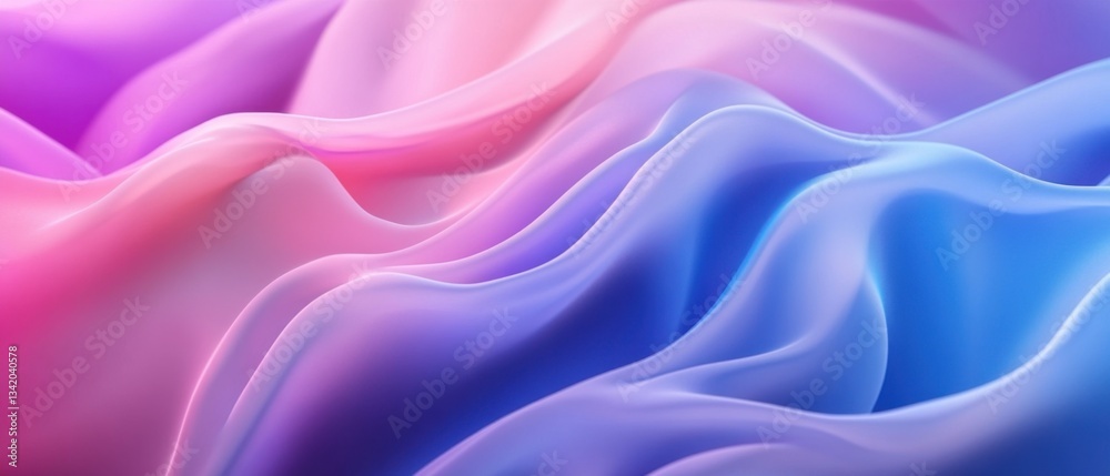 Fototapeta premium Abstract flowing gradient waves in pink, purple, and blue Modern smooth silk texture background with vibrant color transitions for graphic design