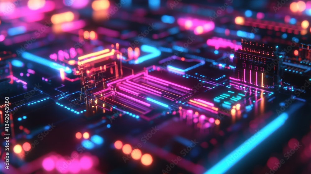 Fototapeta premium Quantum AI-driven Supercomputer Generating Real-time