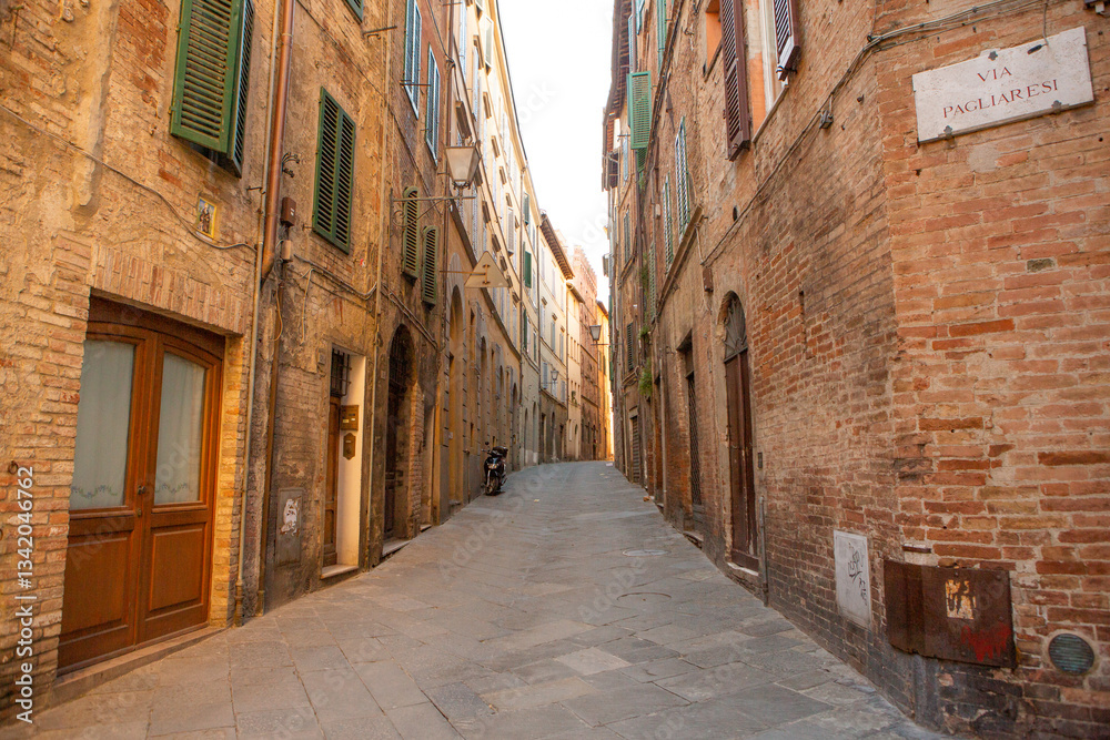 Fototapeta premium The architecture and narrow streets of the city of Siena in Italy
