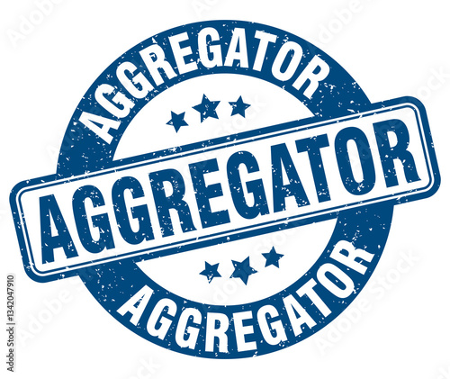 aggregator stamp. aggregator label. round grunge sign