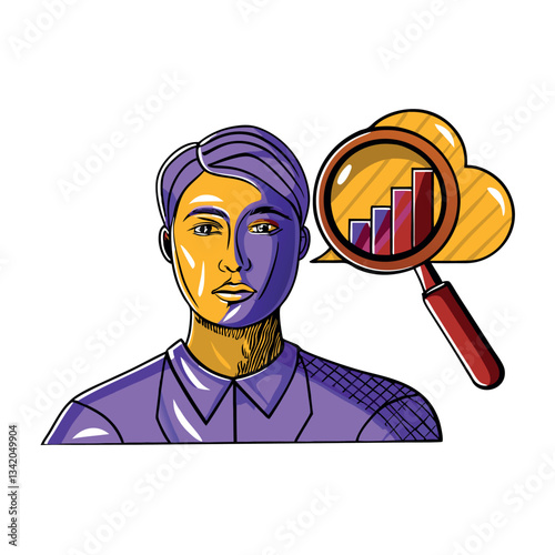 Marketing analyst icon. 