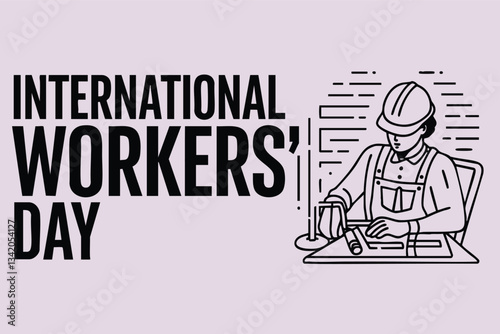 Wallpaper Mural A simple, line-art graphic celebrating International Workers' Day Torontodigital.ca