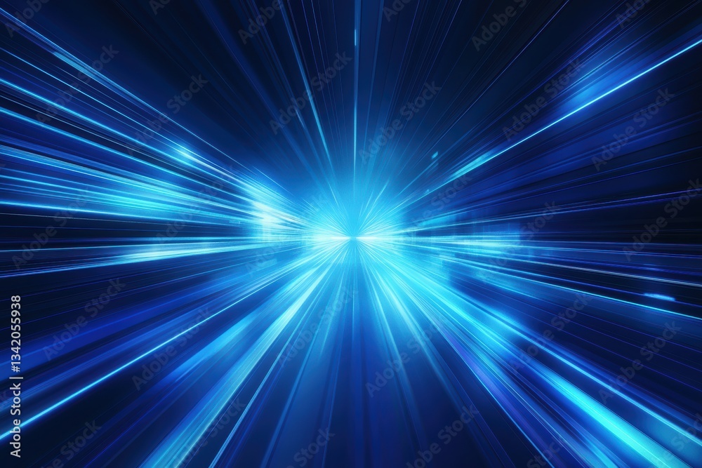 Obraz premium Graphic layout for advertising featuring dynamic blue rays and light effects