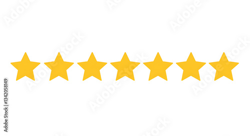 golden six stars isolated on white background 