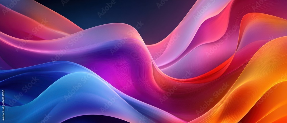 Obraz premium Abstract colorful flowing wave background with vibrant gradient, smooth lines, and dynamic motion for modern design and artistic concept