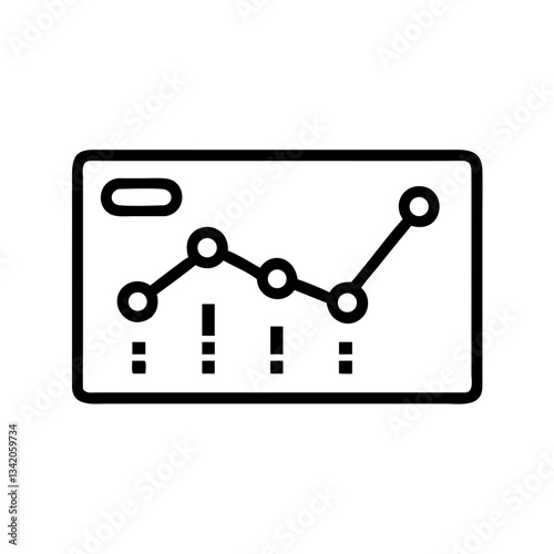 line graph on board, analytical emotion, data presentation in minimalistic style