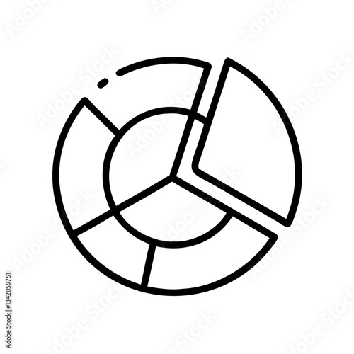 pie chart icon, analytical emotion, data visualization in minimalistic style