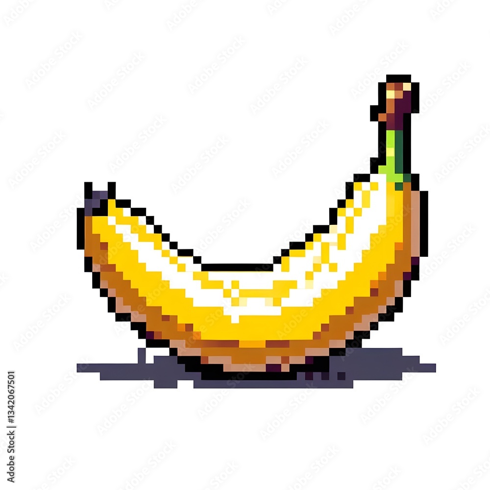 Fototapeta premium 바나나, 픽셀아트, jpeg (banana, pixel art, jpeg)