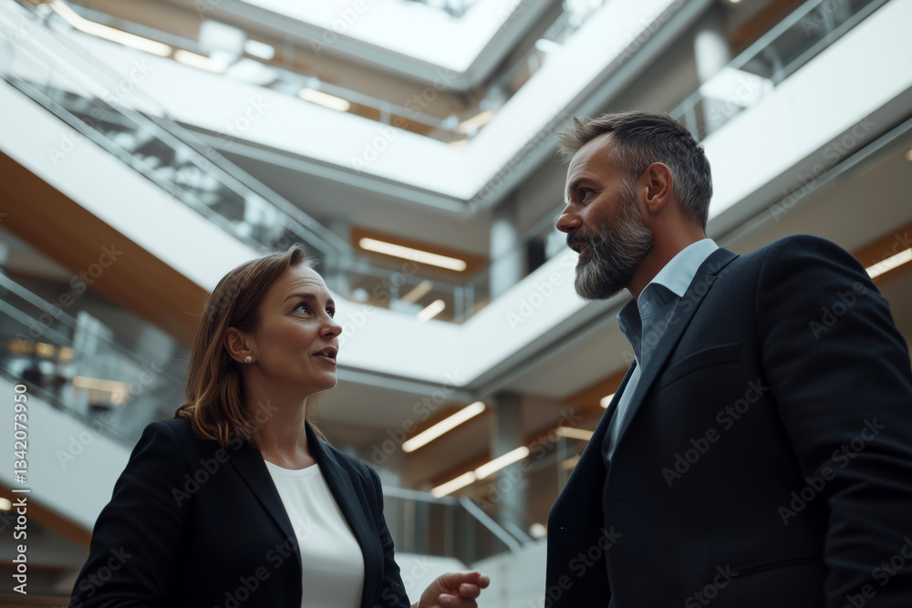 Serious business professionals having an intense discussion in a modern corporate environment Serious business professionals having an intense discussion in a modern corporate environment