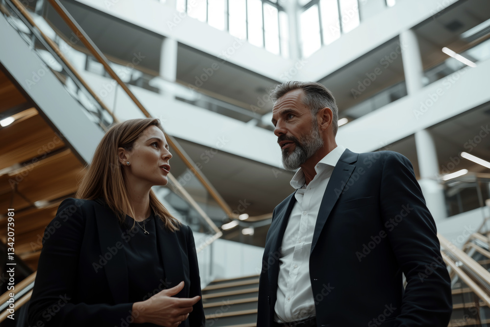 Serious business professionals having an intense discussion in a modern corporate environment Serious business professionals having an intense discussion in a modern corporate environment