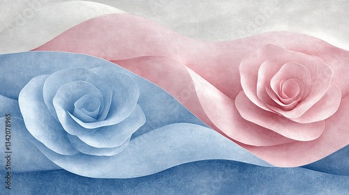 Rose Dreams: Abstract Pastel Landscape
