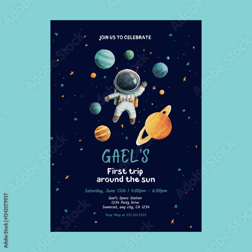 Space Trip Around The Sun Invitation