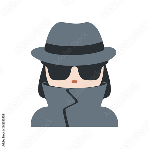 Woman Detective with Hat and Glasses
