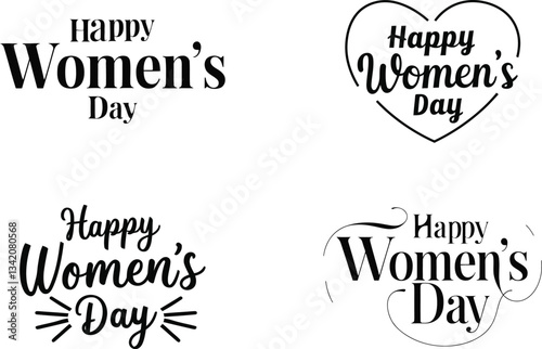 A simple Typography Of Happy Women's Day.