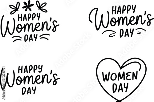 A simple Typography Of Happy Women's Day.