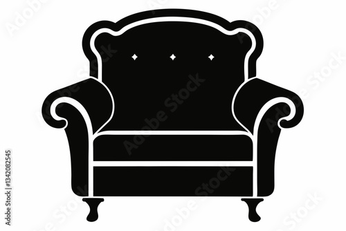 armchair line art silhouette vector illustration