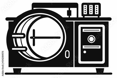 autoclave line art silhouette vector illustration