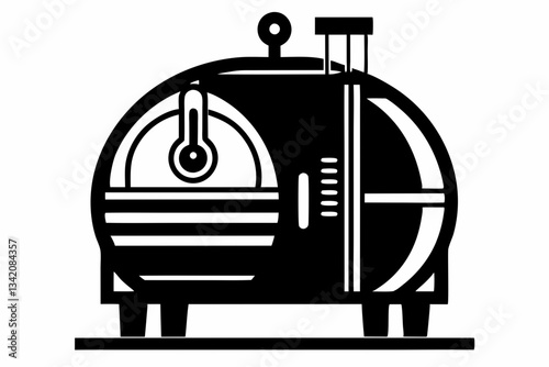 autoclave line art silhouette vector illustration
