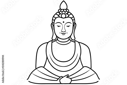 bodhisattva line art silhouette vector illustration