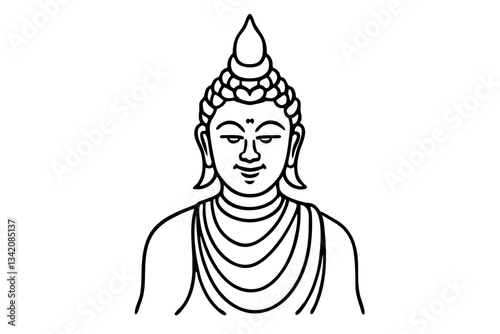 bodhisattva line art silhouette vector illustration