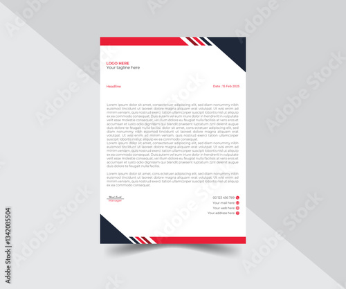 Modern Corporate Letterhead Design with Blue Waves for Business Branding