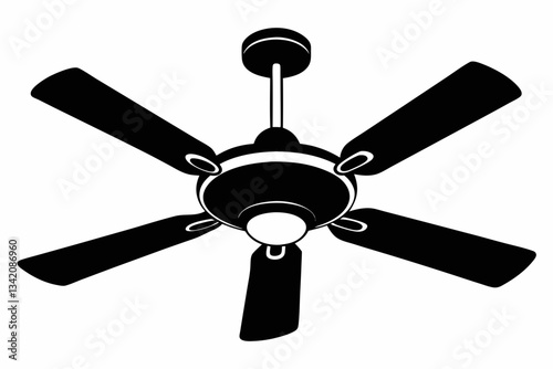 ceiling fan line art silhouette vector illustration