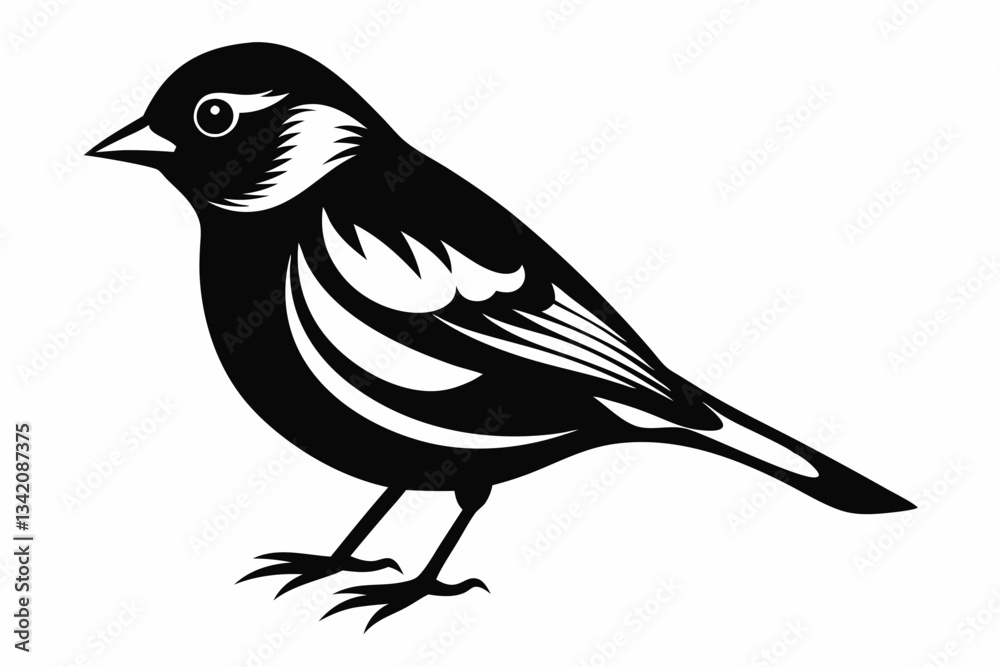 Fototapeta premium chaffinch line art silhouette vector illustration