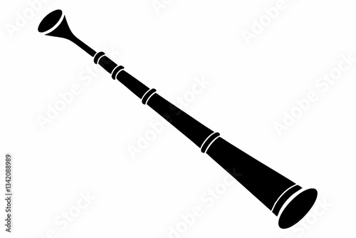 didgeridoo line art silhouette vector illustration