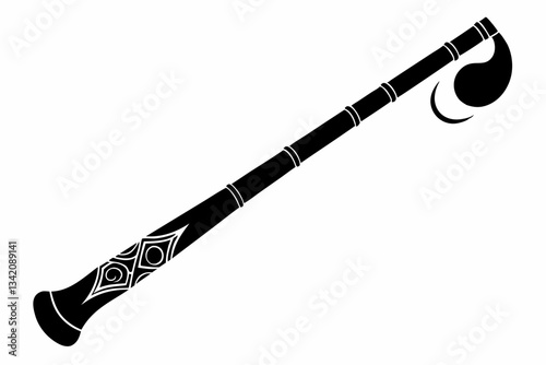 didgeridoo line art silhouette vector illustration