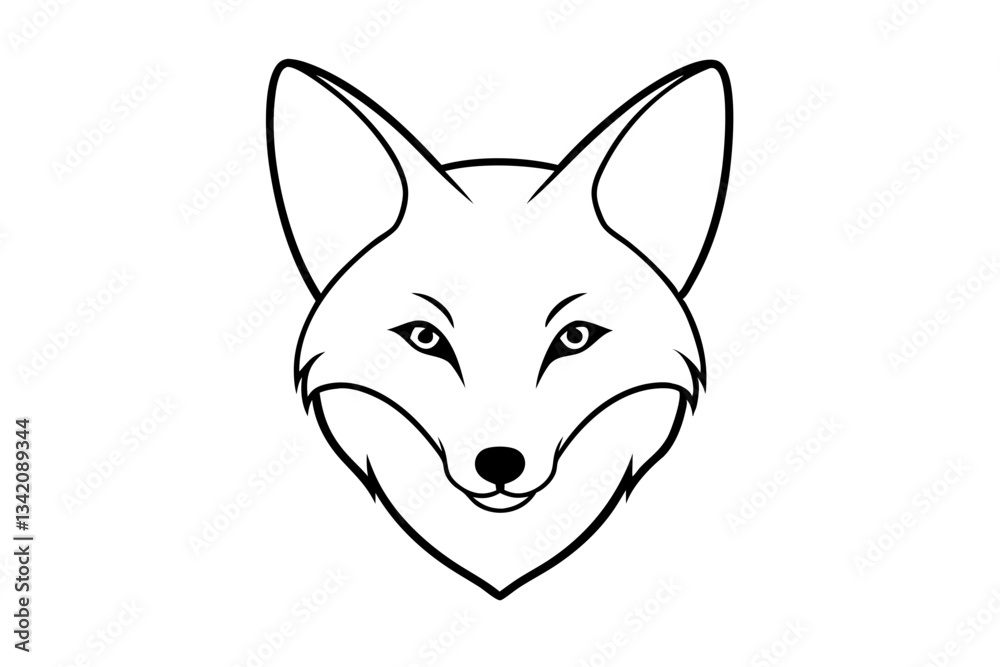 Fototapeta premium elegant fox head line art silhouette vector illustration