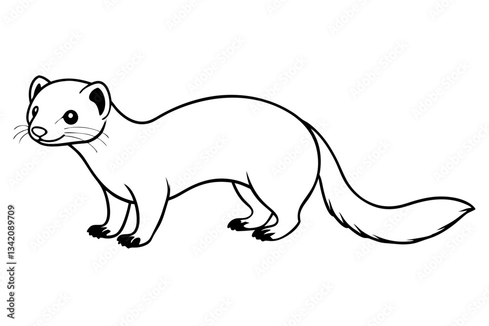 ferret line art silhouette vector illustration ferret line art silhouette vector illustration