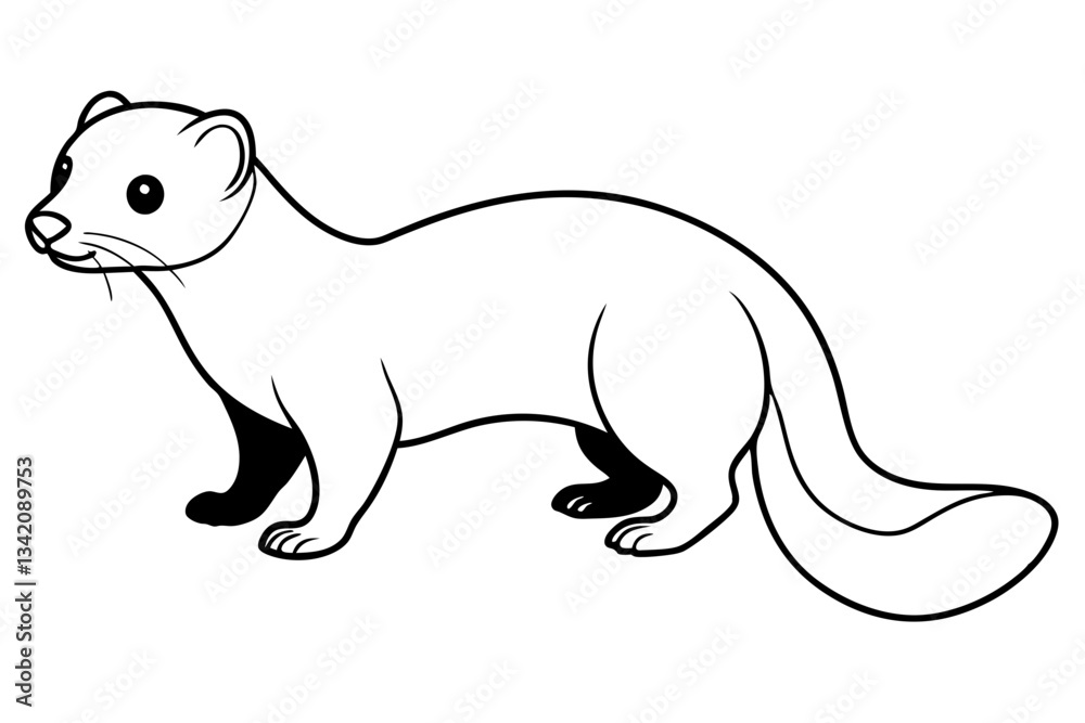 ferret line art silhouette vector illustration ferret line art silhouette vector illustration