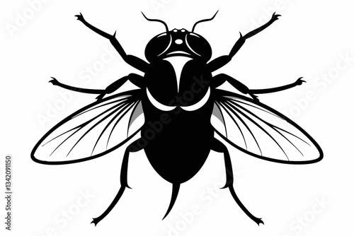 flie line art silhouette vector illustration